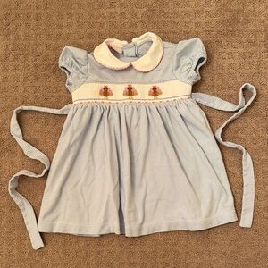 Petit Bebe Thanksgiving Smocked Turkey Dress Size 2T